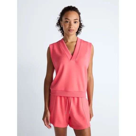 Scoop Women's Scubaknit Sleeveless Deep V-Neck Top, Sizes XS-XXL | Walmart (US)