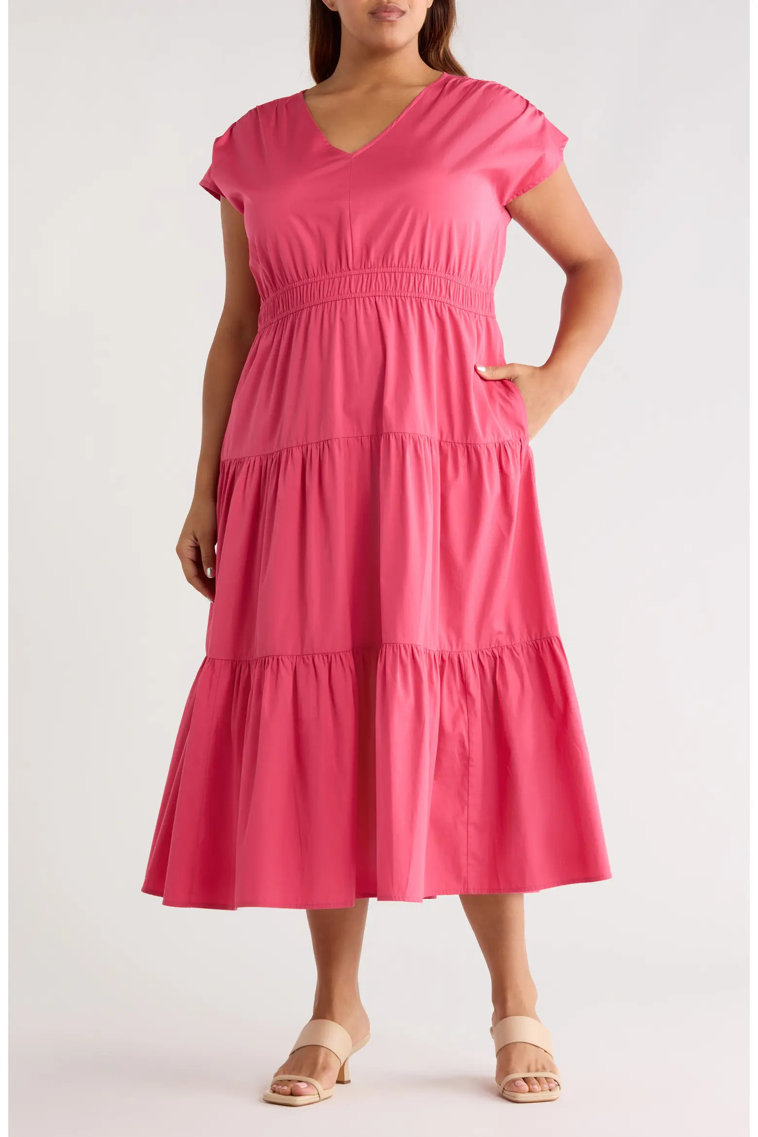 Tiered Cotton Poplin Dress (Women) | Nordstrom | Nordstrom