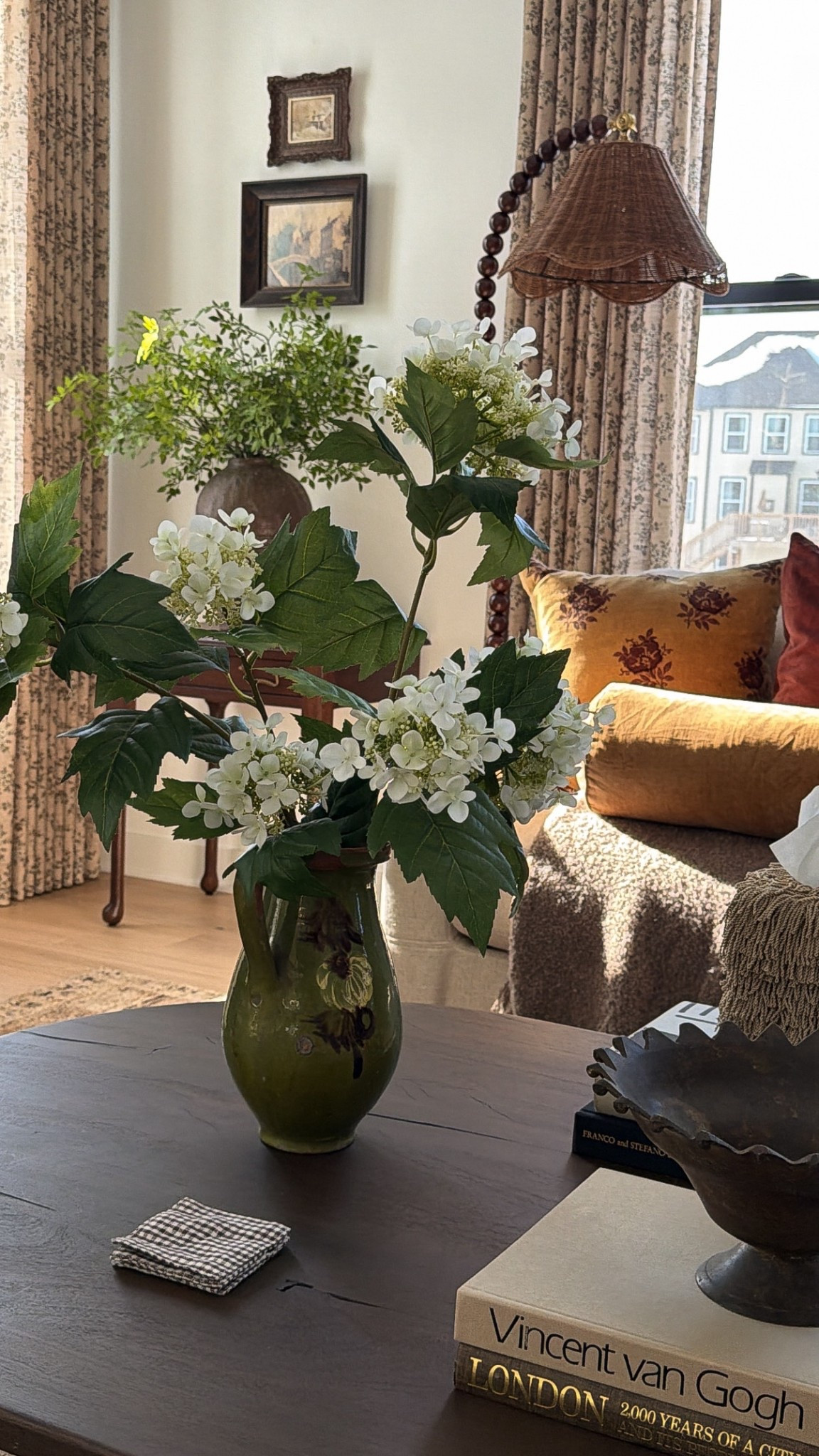 Realistic faux hydrangea stem bundle. Using 2.5 stems here (I cut some of the smaller branches off a third). It comes with more, so I used the others for another vase! 

#LTKHome