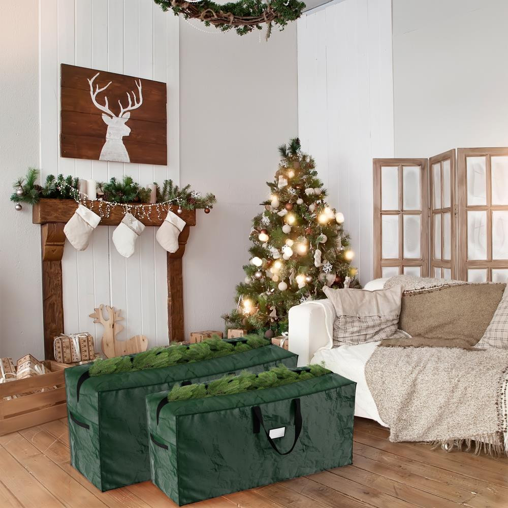 Hastings Home 15-in W x 25-in H Green Christmas Tree Storage Bag (For Tree Heights 6.1-ft-7-ft) | 851947CGG | Lowe's