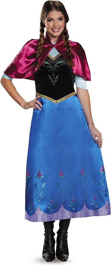 Disguise Women's Frozen Anna Traveling Deluxe Costume | Amazon (US)