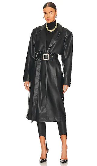 Faux Leather Trench in Black | Revolve Clothing (Global)