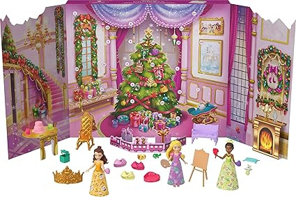 Mattel Disney Princess Doll Advent Calendar with 24 Days of Surprises, Including 3 Small Dolls, 3... | Amazon (US)