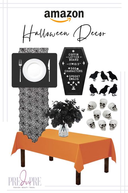 Decorate for the spooky season with these fun Halloween decor inspiration for your home.

fall decor, home decor, Halloween, Halloween decor, dining, table setup, table setting, spider, faux florals, crow, skulls, coffin, letter board

#LTKHalloween #LTKSeasonal #LTKHoliday
