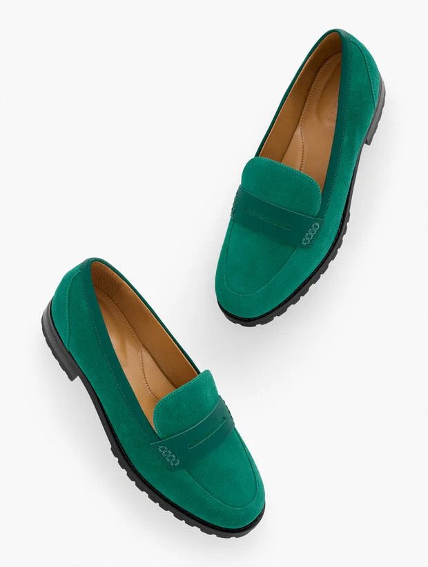 Cassidy Suede Penny Loafers | Talbots