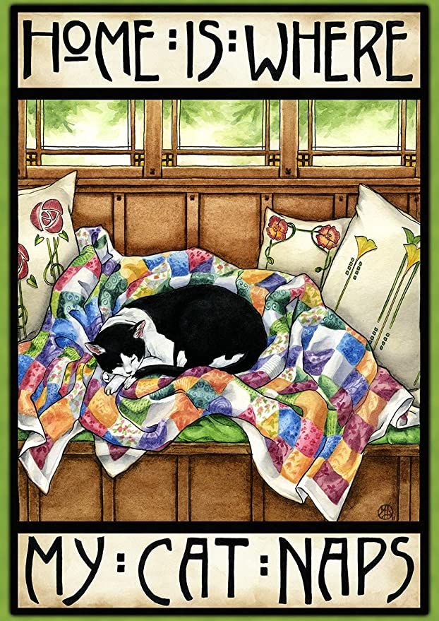 Toland Home Garden 1012313 Home is Where My Cat Naps 28 x 40 Inch Decorative, (28" x 40"), Double... | Amazon (US)