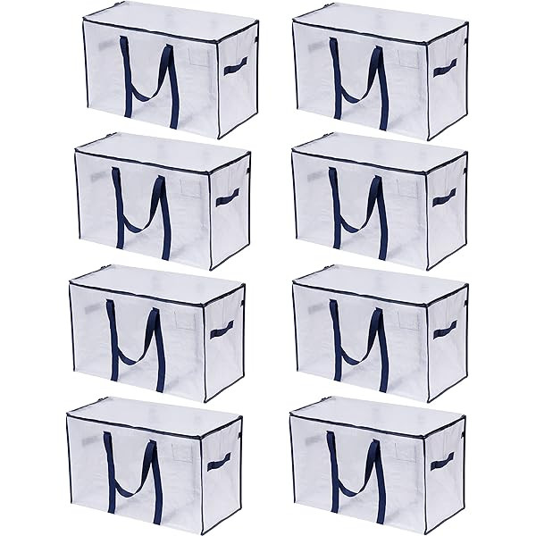 VENO Heavy Duty Extra Large Clear Moving Bags W/ Backpack Straps Strong Handles & Zippers, Storage T | Amazon (US)