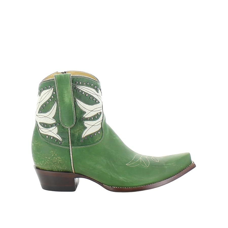 Old Gringo Women's Western Ankle Boots, Black with Bone Leather Butterfly Design, Side Zipper, Sn... | Amazon (US)