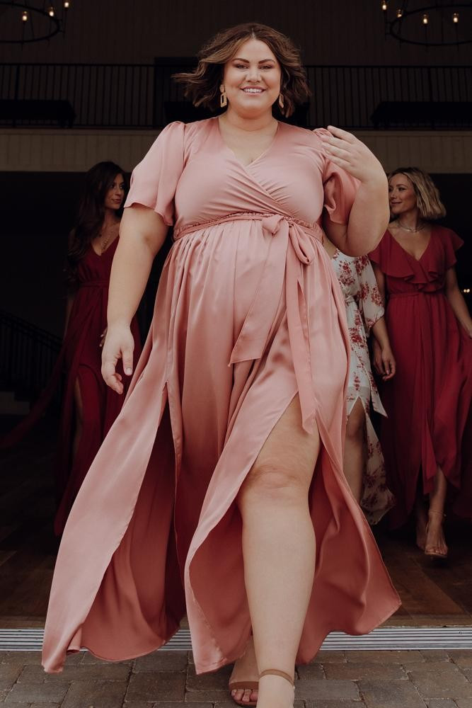 Sicily Blush Satin Maxi Dress | Baltic Born