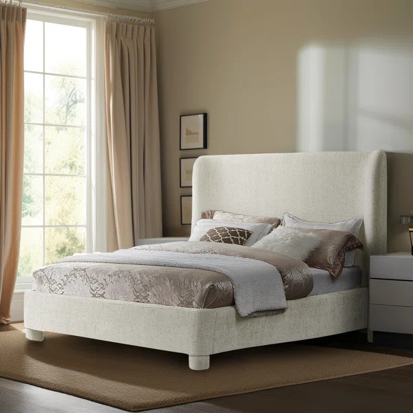 Hridhaan Upholstered Unfinished Wingback Bed | Wayfair North America