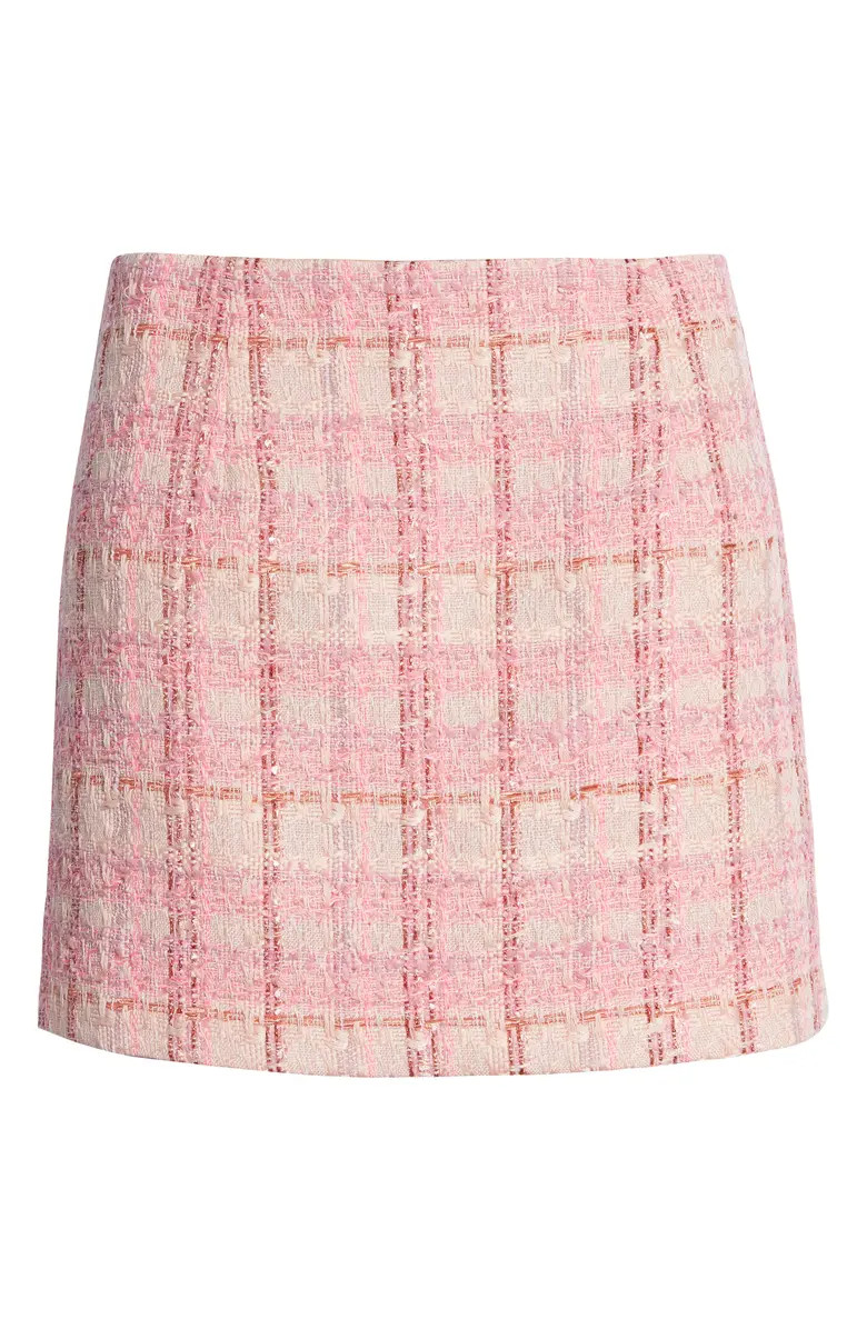 Bardot Plaid Bouclé Miniskirt | Nordstrom | Nordstrom