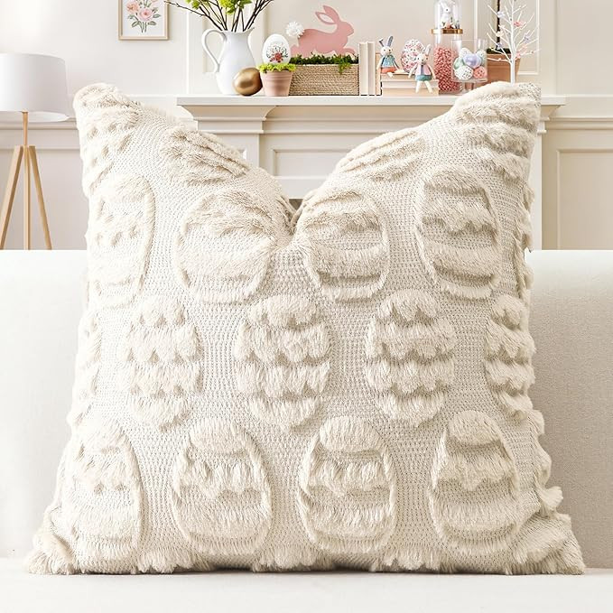 OTOSTAR Set of 1 Easter Soft Plush Short Wool Velvet Decorative Throw Pillow Cover Square Happy E... | Amazon (US)