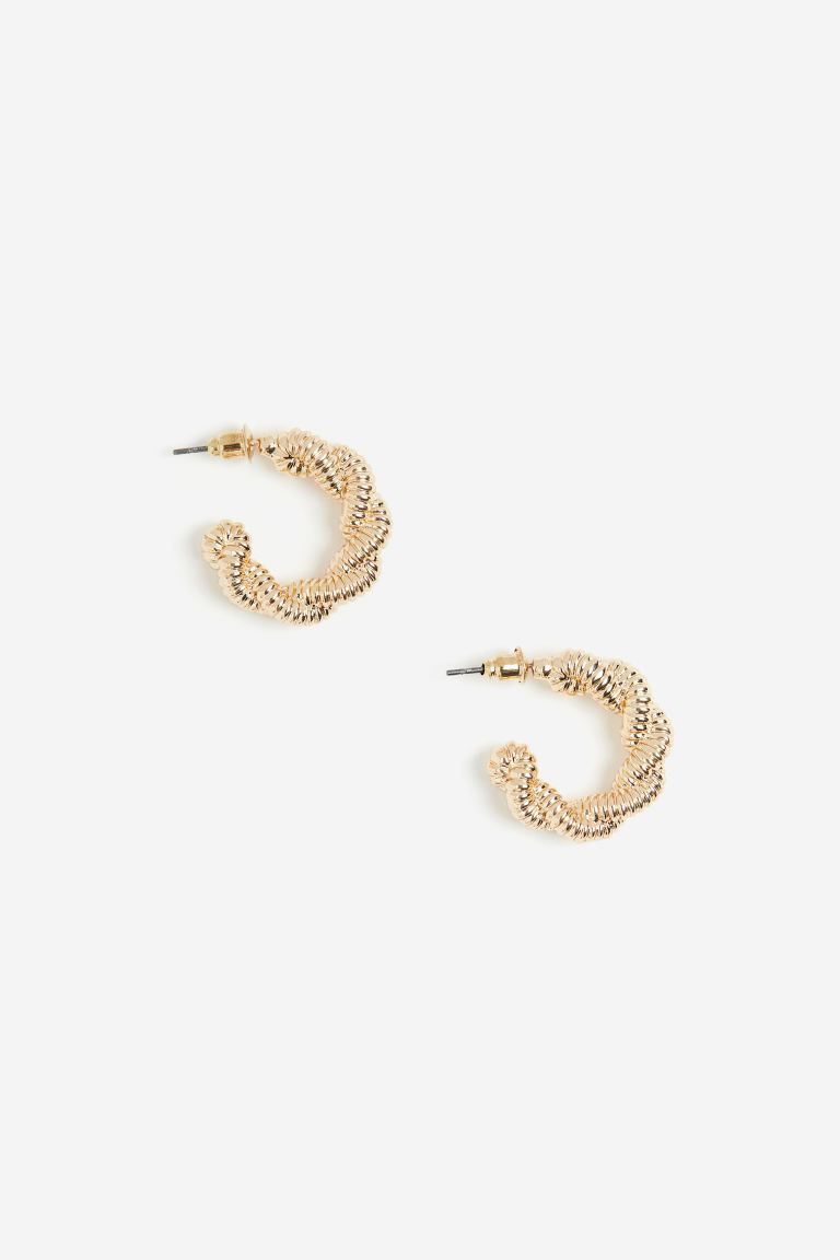 Braided Hoop Earrings - Gold-colored - Ladies | H&M US | H&M (US + CA)