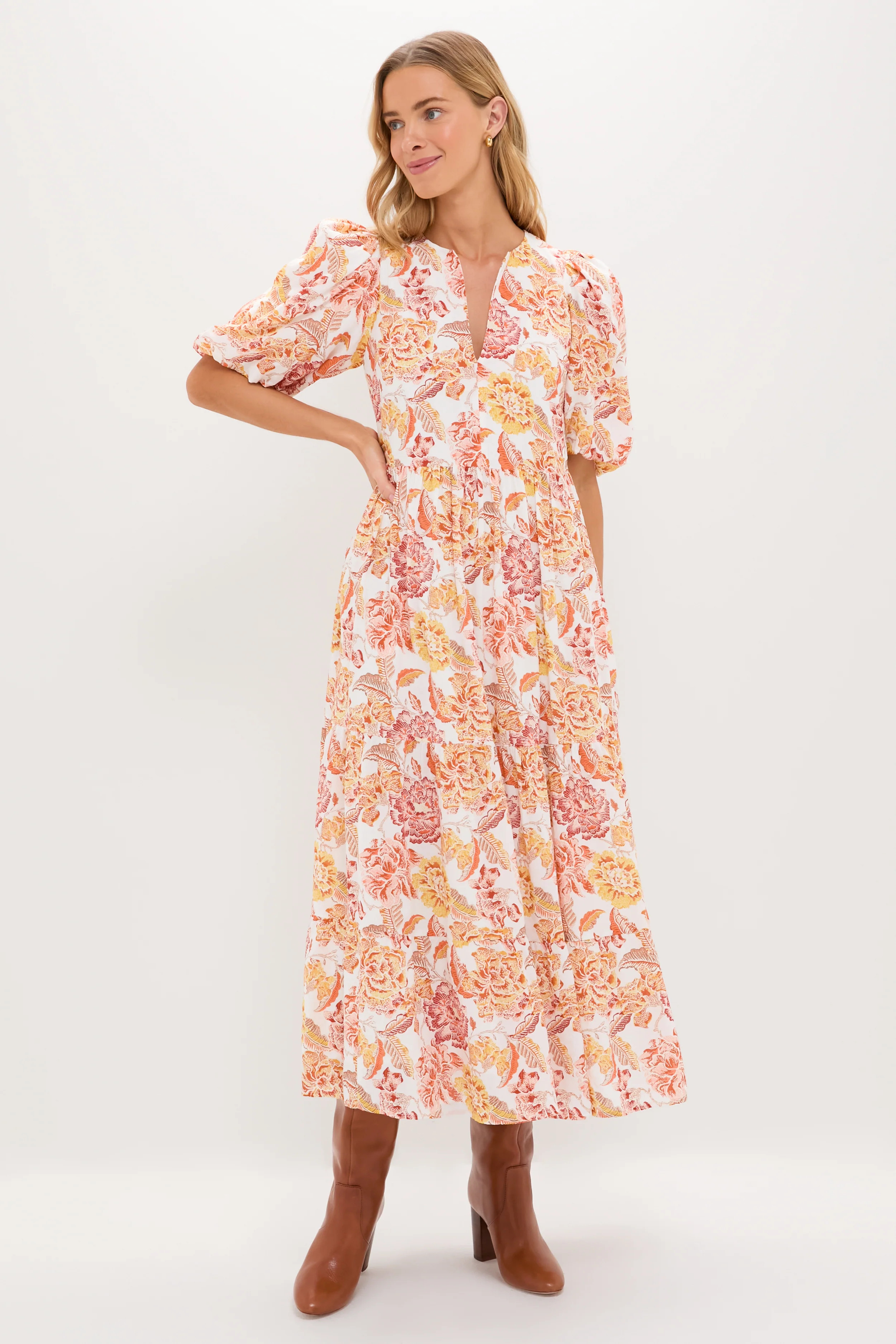Saffron Floral Cisco Maxi Dress | Tuckernuck (US)