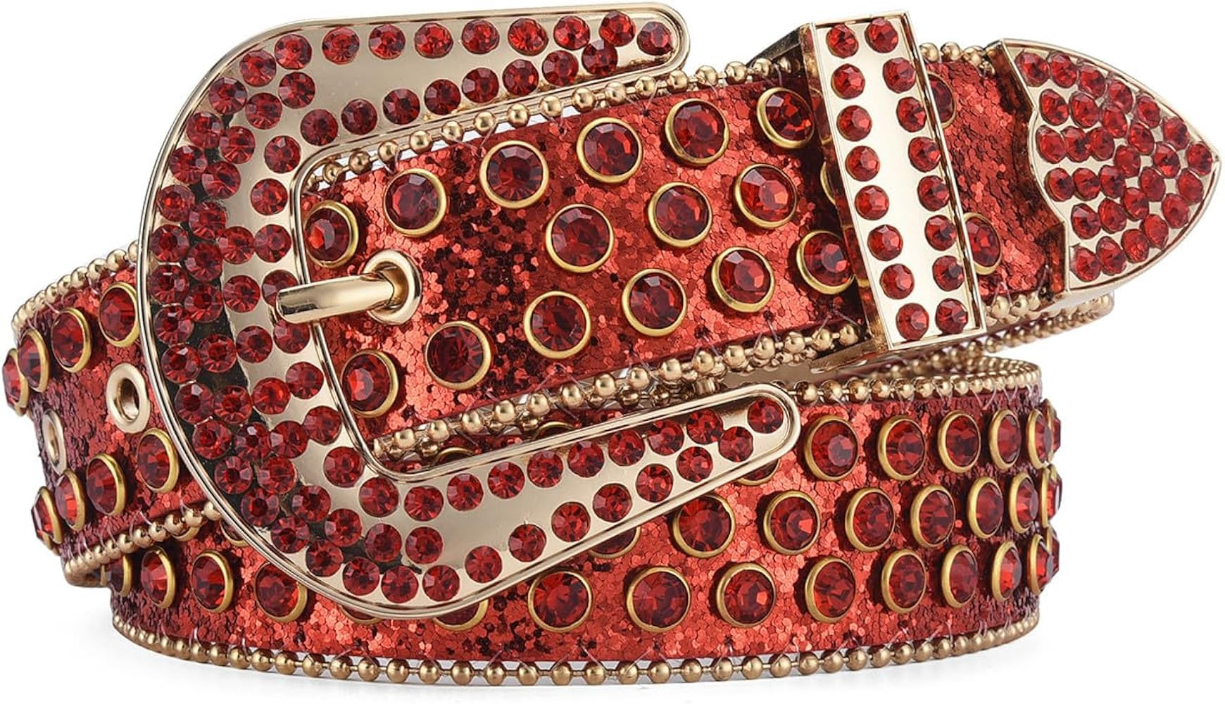 Sparkly Rhinestone Belt for Women Men Cowboy Cowgirl Bling Studded BB Y2K Belt Plus Size | Amazon (US)