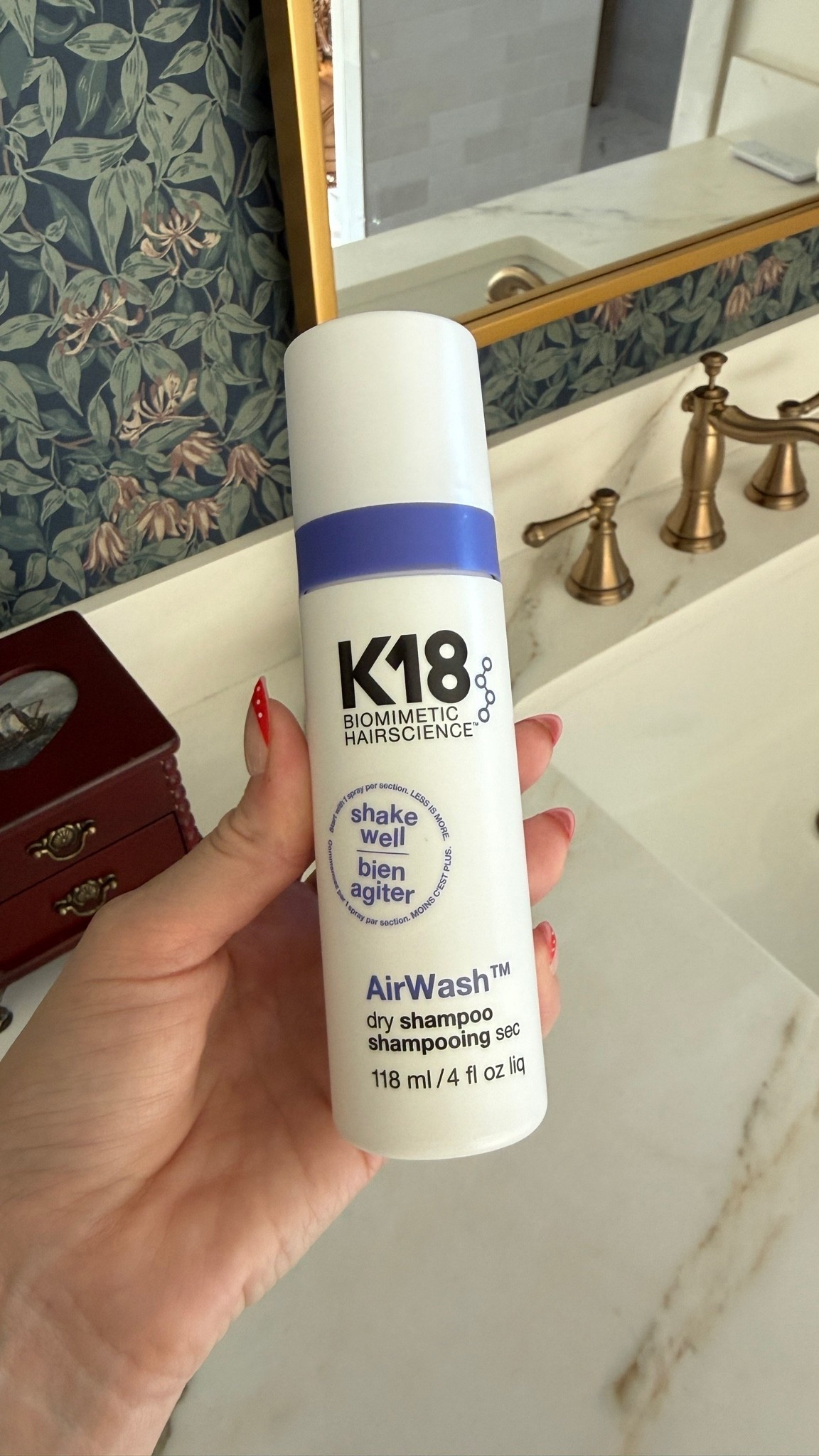 The best dry shampoo. Pricey? Yes. But it’s non aerosol, non powder, and lasts forever compared to alternatives. And man have I tried them all 😅