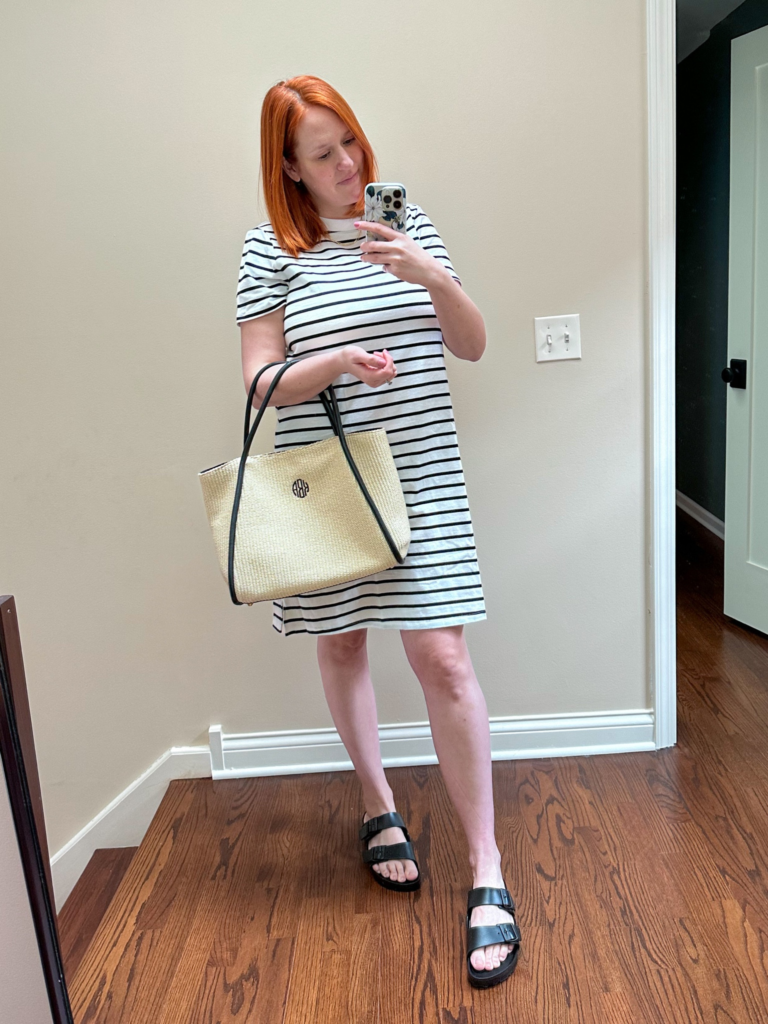 Easy spring break or summer outfit idea with comfy walking sandals, raffia tote bag, and t-shirt dress. Bag is currently on sale for over 50% off and dress is 30% off! 

#LTKsalealert #LTKfit #LTKunder50