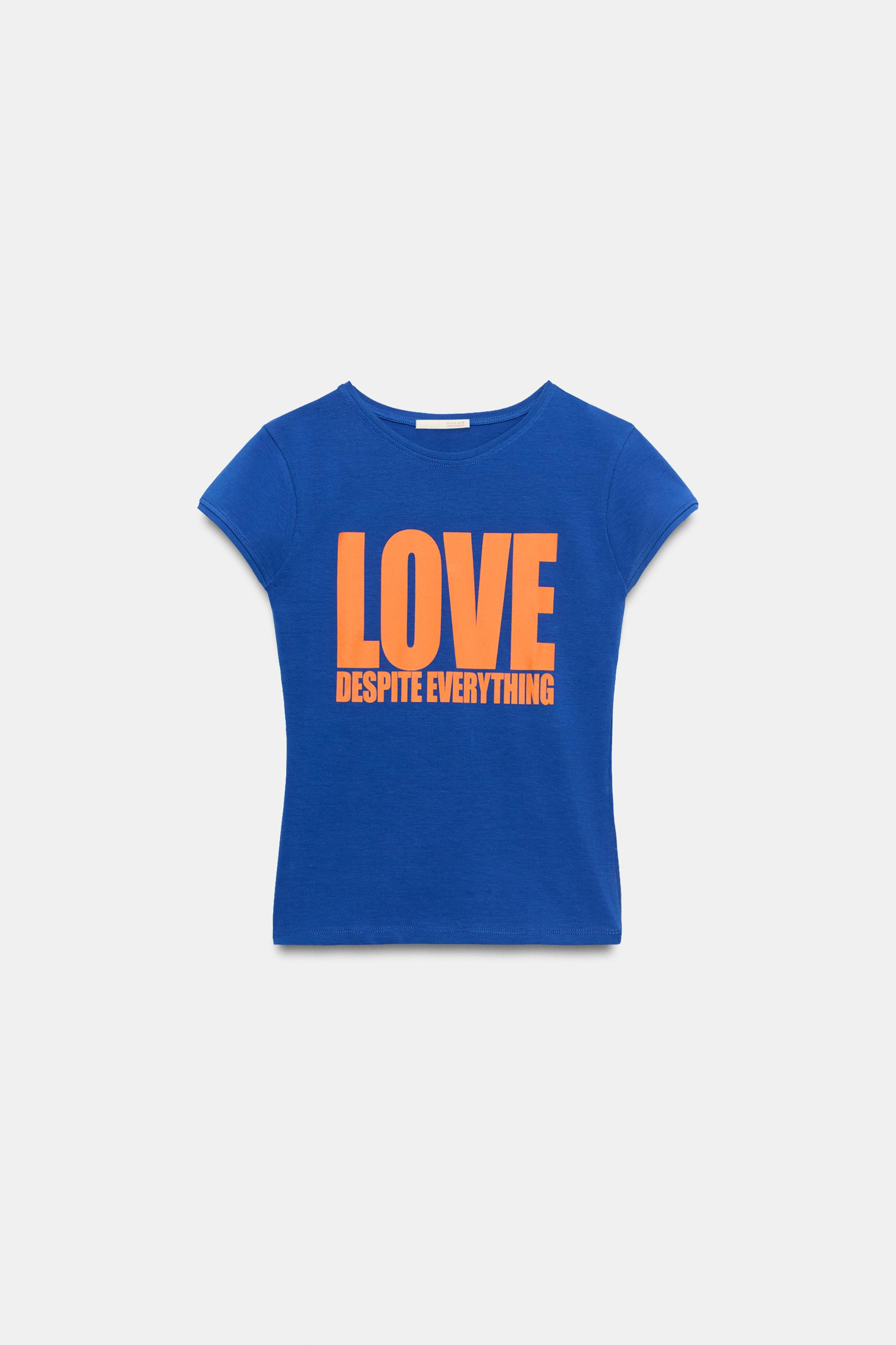 Model height: 178 cmSLIM FIT - ROUND NECK - SHORT SLEEVET-shirt crafted from a cotton blend yarn.... | Zara UK