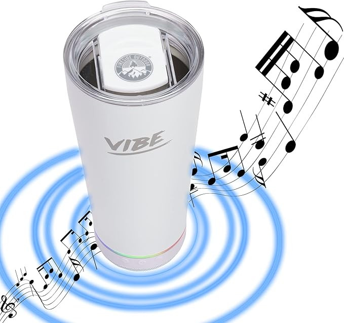 2022 Vibe Speaker Tumbler - 18oz Stainless Steel Tumbler W/Bluetooth Speaker | Upgraded 1000MaH B... | Amazon (US)