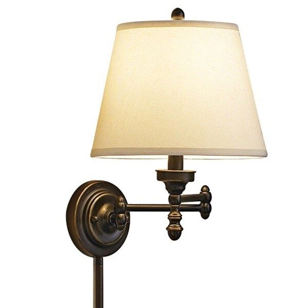 Aztec Lighting Traditional 1-light Pin-up, Plug-in Oil Rubbed Bronze Wall Sconce | Bed Bath & Beyond
