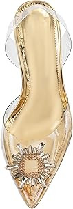 Clear Heels For Women,Crystal Rhinestones Slingback Wedding Shoes,Pointed Toe High Heel Womens Sa... | Amazon (US)
