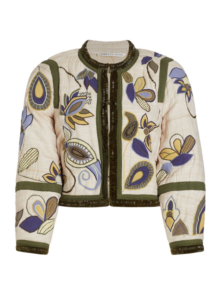 Veronica Beard Benicia Embellished Silk Jacket | Saks Fifth Avenue
