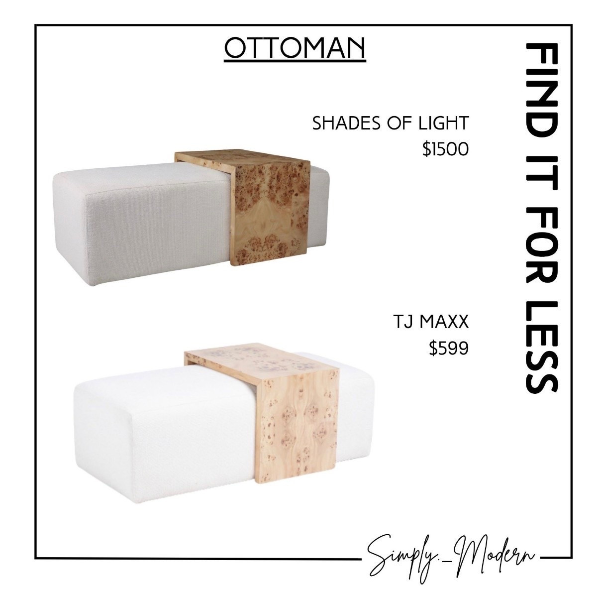 Find it for less- ottoman with table

#LTKHome