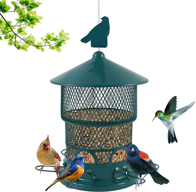 Wild Bird Feeder for Outdoors Hanging, Metal Retractable 3.8lb Capacity Bird Feeders for Outside,... | Amazon (US)