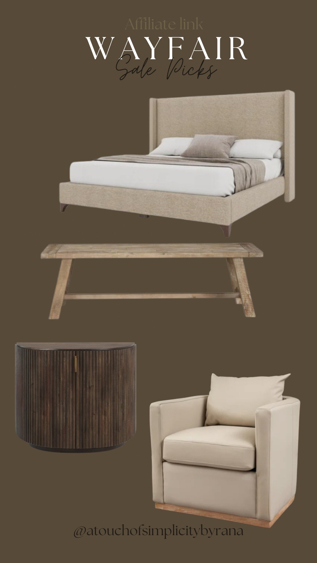 @wayfair #wayfair Wayfair's Memorial Day clearance is live!! I've rounded up some of my favorite timeless pieces for both indoor and outdoor so you can refresh your home for warmer days ahead. Up to 70% off!

Upholstered bed, accent chair, leather chair, organic modern,accent cabinet , bedroom finds, living room, Wayfair finds, sale finds , affordable home decor 

#LTKHome #LTKStyleTip #LTKSaleAlert