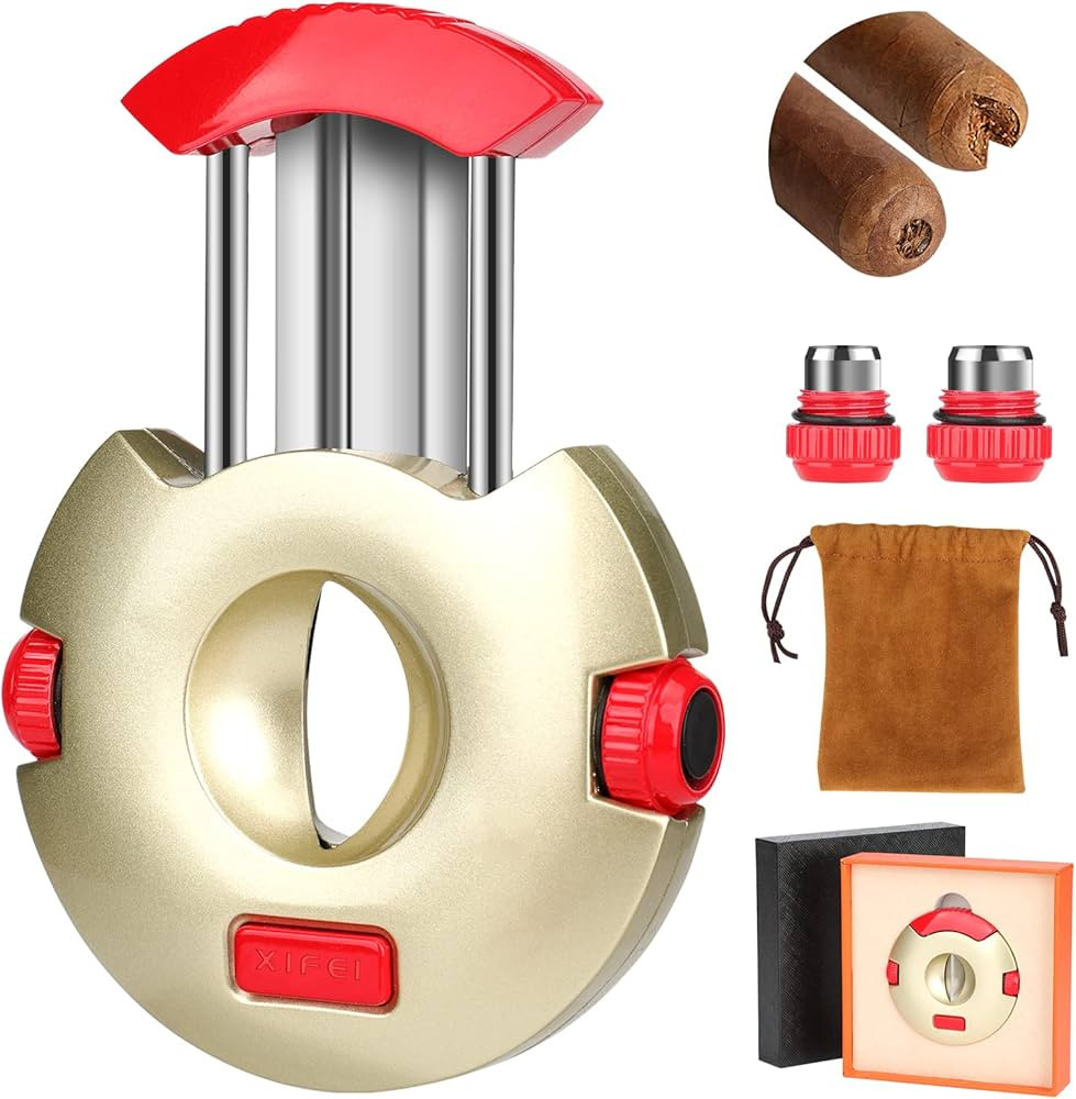 XIFEI Cigar Cutter V-Cut Guillotine Stainless Steel Cigars Clippers Sharp Blade Built-in Cigar Pu... | Amazon (US)