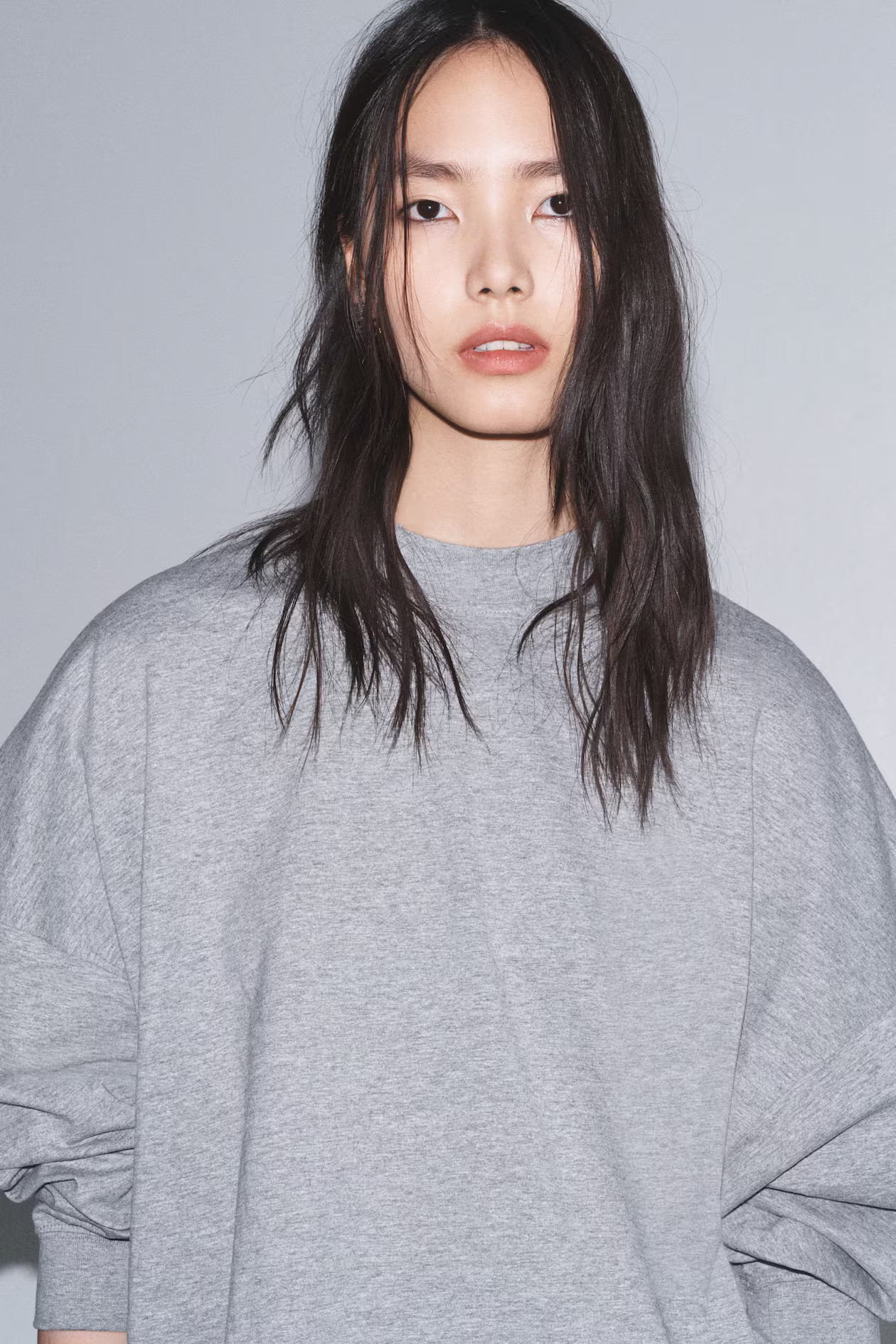 Crewneck Shirt - Gray melange - Ladies | H&M US | H&M (US + CA)