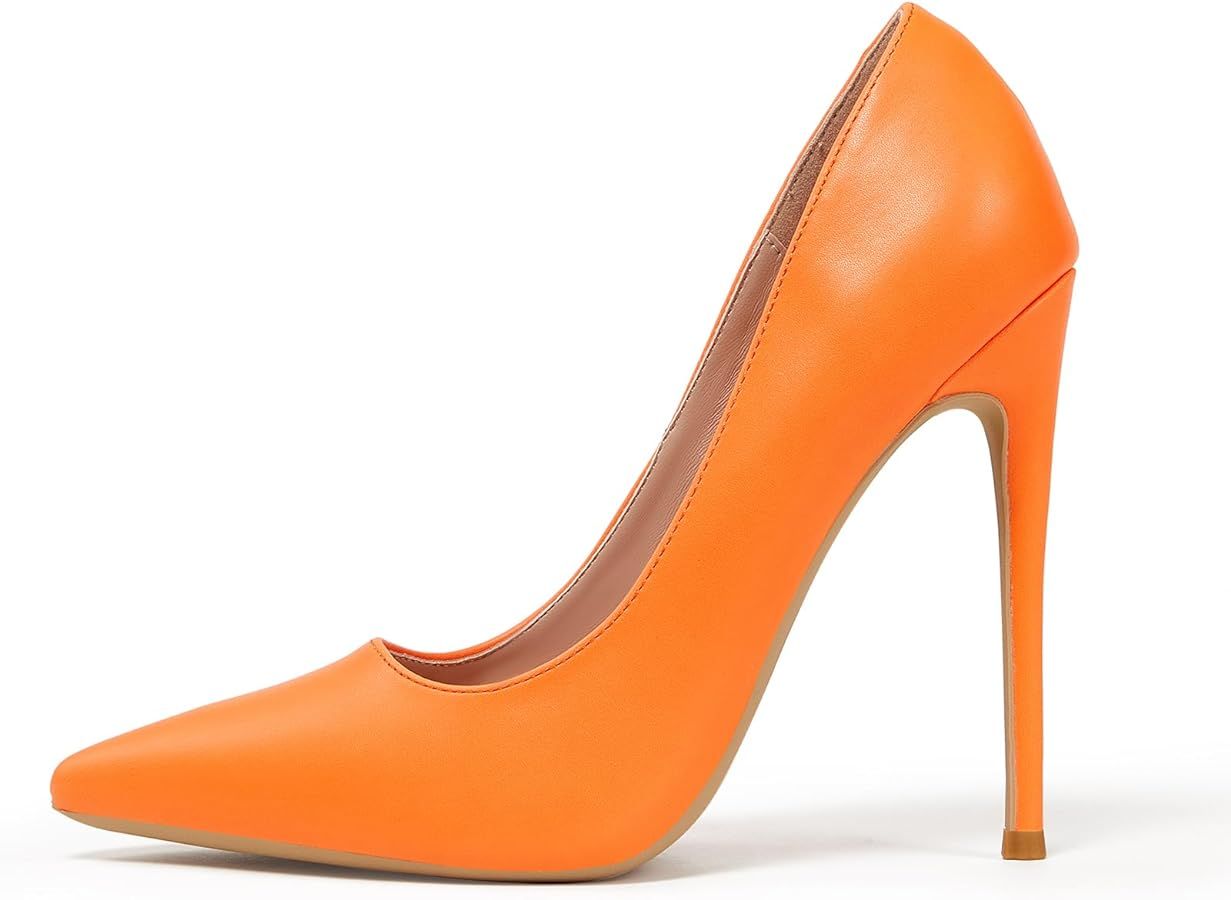 Elisabet Tang Women Pumps, Pointed Toe High Heel 4.7 inch/12cm Party Stiletto Heels Shoes Matte | Amazon (US)