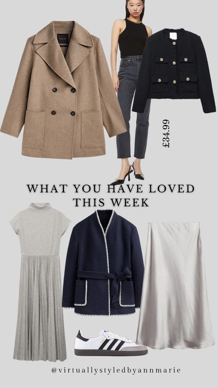 Weekly Loves 🫶🏻

Camel jacket, knitted dress, satin skirt, adidas samba, high street jeans, Chanel style jacket 

#LTKfindsunder100 #LTKfindsunder50