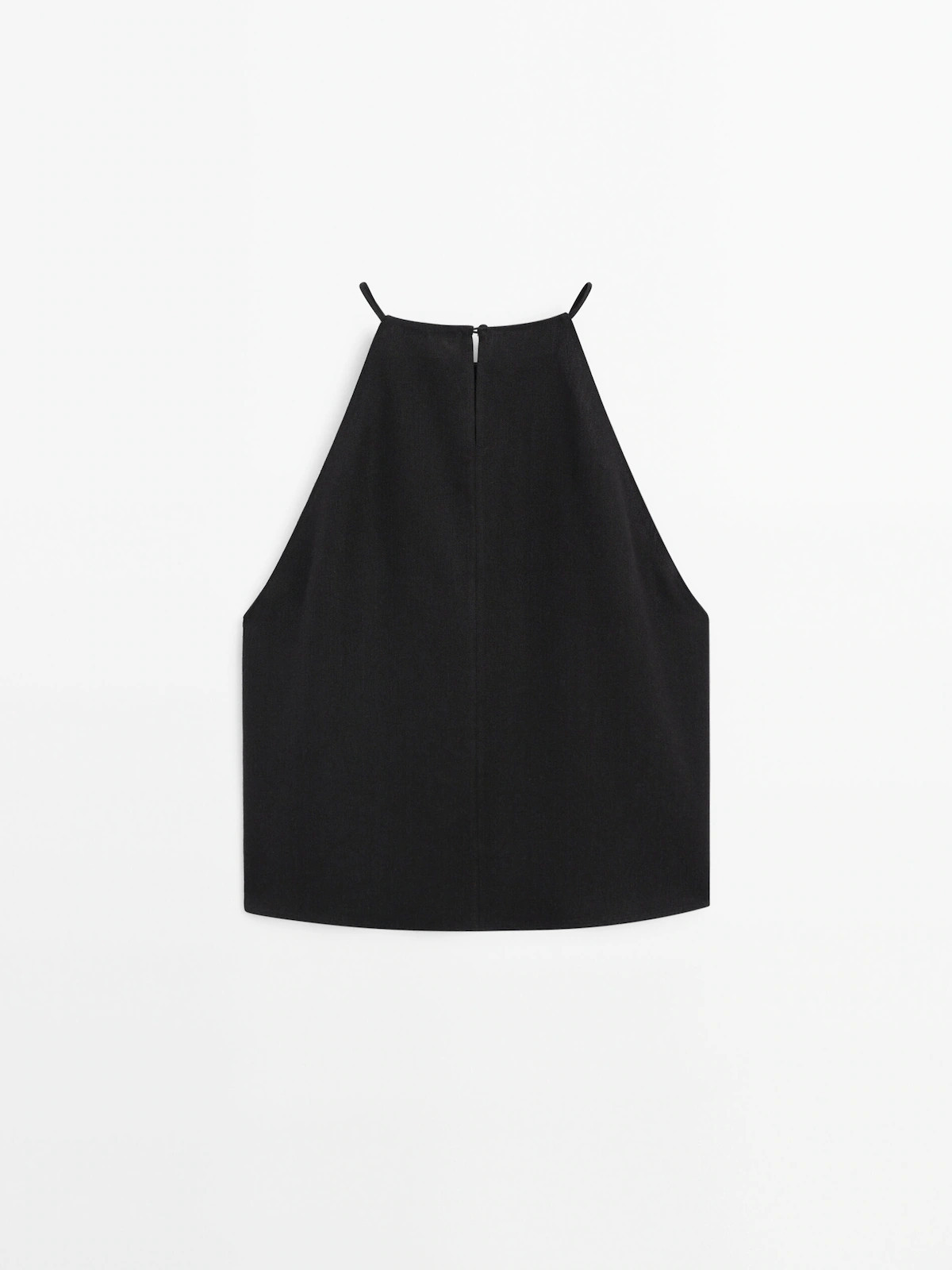 Linen blend halter top | Massimo Dutti UK