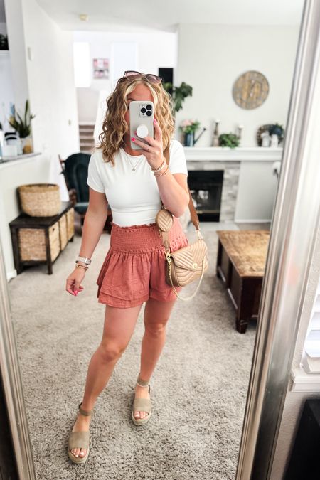 Fitted white tee, non see through, fits like a skims bodysuit, paired with flowy gauze shorts, platform sandals and a brown crossbody bag. Everything fits TTS

// Summer outfits 2024, mom outfit ideas, summer outfit amazon, Amazon outfit ideas, casual outfit ideas, spring outfit inspo, casual fashion, amazon summer fashion, amazon casual outfit, cute casual outfit, outfit inspo, outfits amazon, outfit ideas, amazon shoes, Amazon bag, purse, size 4-6, casual summer outfits, casual outfit ideas everyday, summer fashion under $50, Memorial Day sale,  #ltkfindsunder100 


#LTKItBag #LTKStyleTip #LTKFindsUnder50