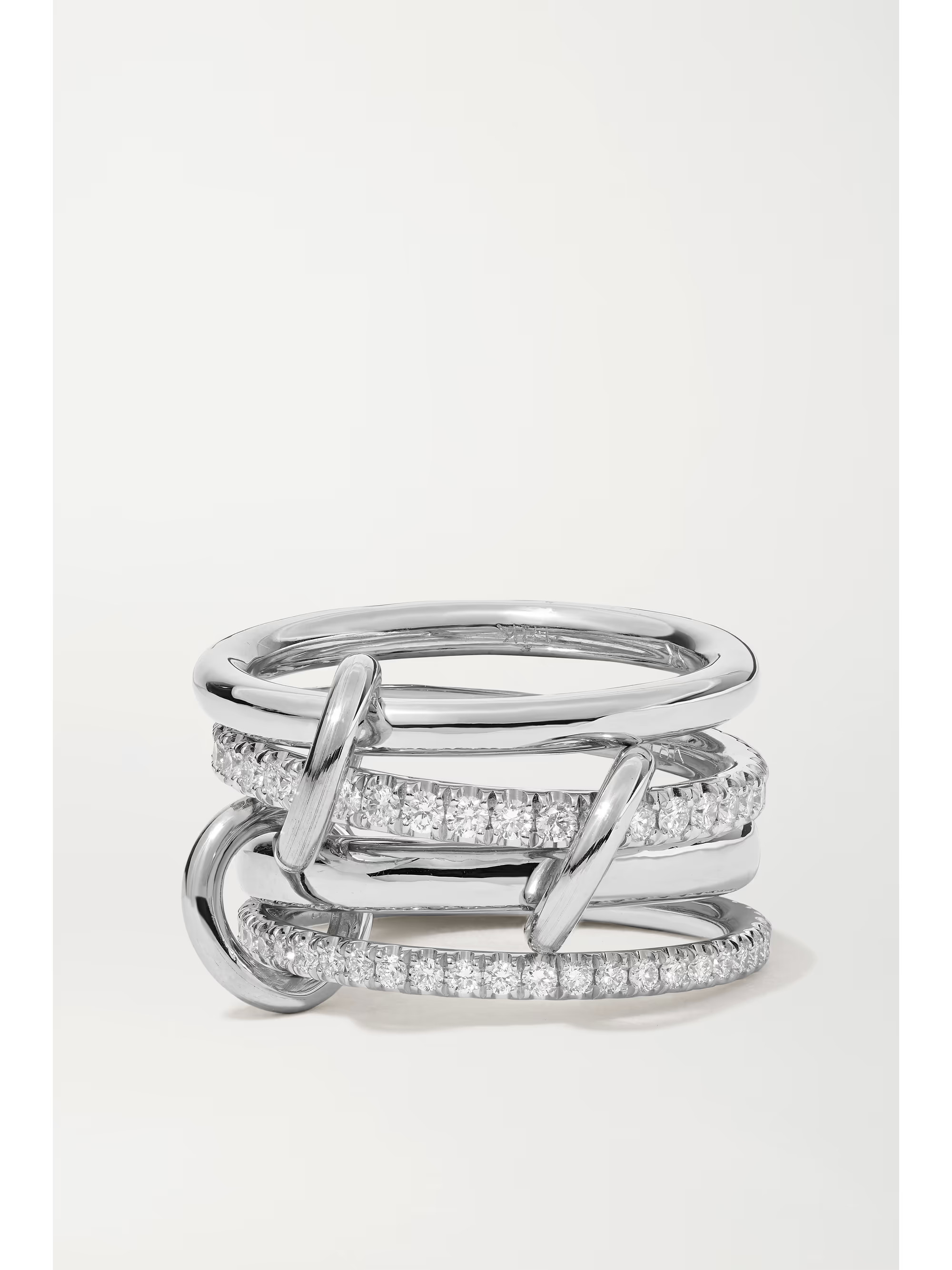Polaris set of four 18-karat white gold diamond rings | NET-A-PORTER (US)