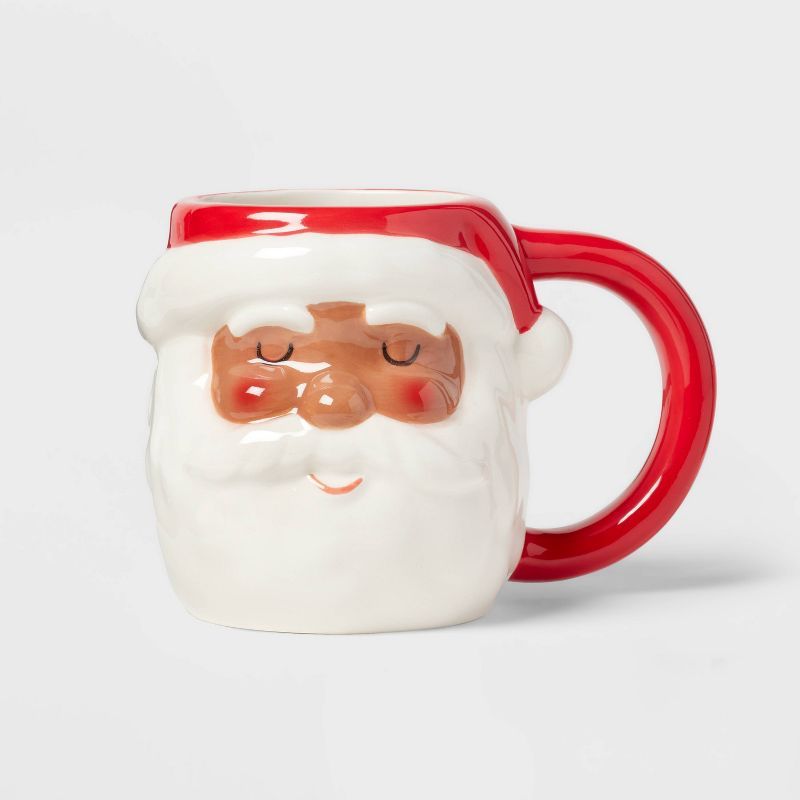 16oz Stoneware Figural Christmas Santa Mug - Wondershop&#8482; | Target