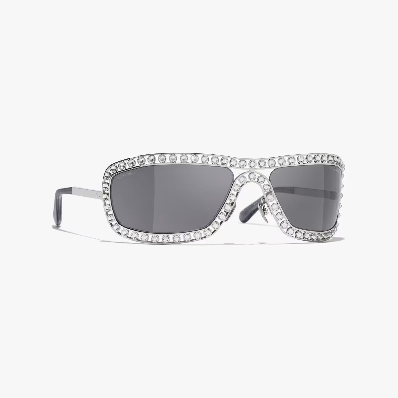 Sunglasses: Shield Sunglasses, metal & strass — Fashion | CHANEL | Chanel, Inc. (US)