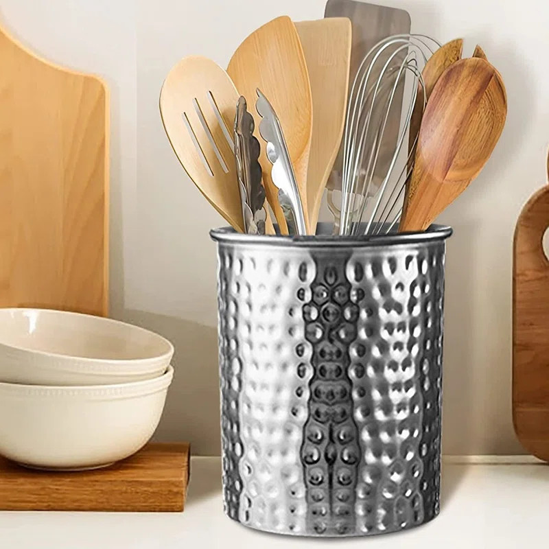 Metal Round Utensil Crock | Wayfair North America