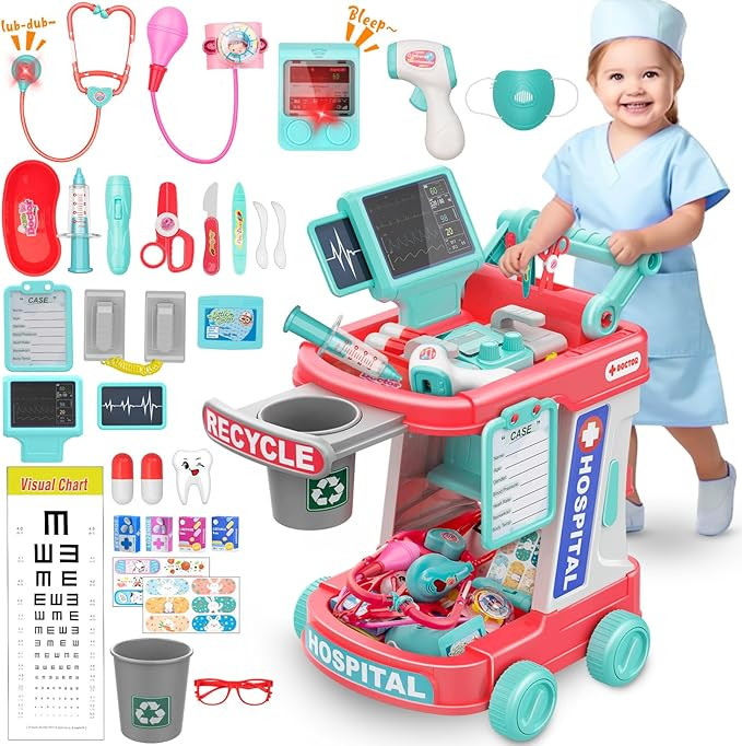 Doctor Kit for Kids - Pretend Doctor Playset for Toddlers with Stethoscope - Medical Play Set Toy... | Amazon (US)