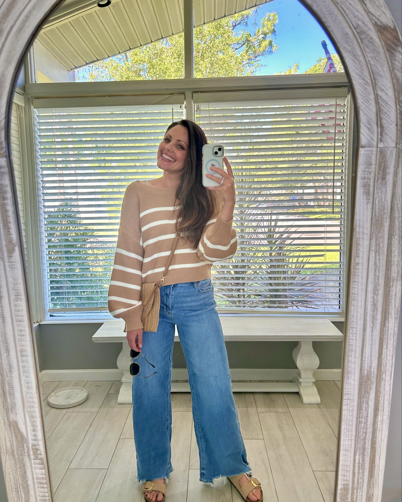 Sunday night fam dinner turned surprise bday celebration—thankful my cozy-cute look had me covered! Baggy AE jeans (size 4 regular), oversized VICI sweater (wearing medium—code Victoria30 for 30% off), Birks, Raybans (because the sun is still out on school nights), and my go-to Amazon purse that goes with all my neutrals.

#LTKFindsUnder100 #LTKShoeCrush #LTKxVICI
