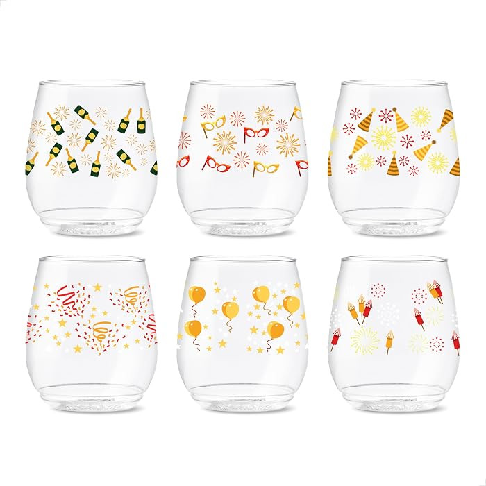 TOSSWARE POP 14oz Vino Festive Bliss Series, SET OF 6, Premium Quality, Recyclable, Unbreakable &... | Amazon (US)