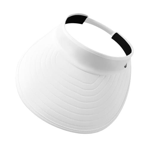 WANDER Sun Visor Hats for Women Wide Brim UV Protection Adjustable Large Golf Beach Cap Packable Travel Sport Visor (White) | Amazon (US)