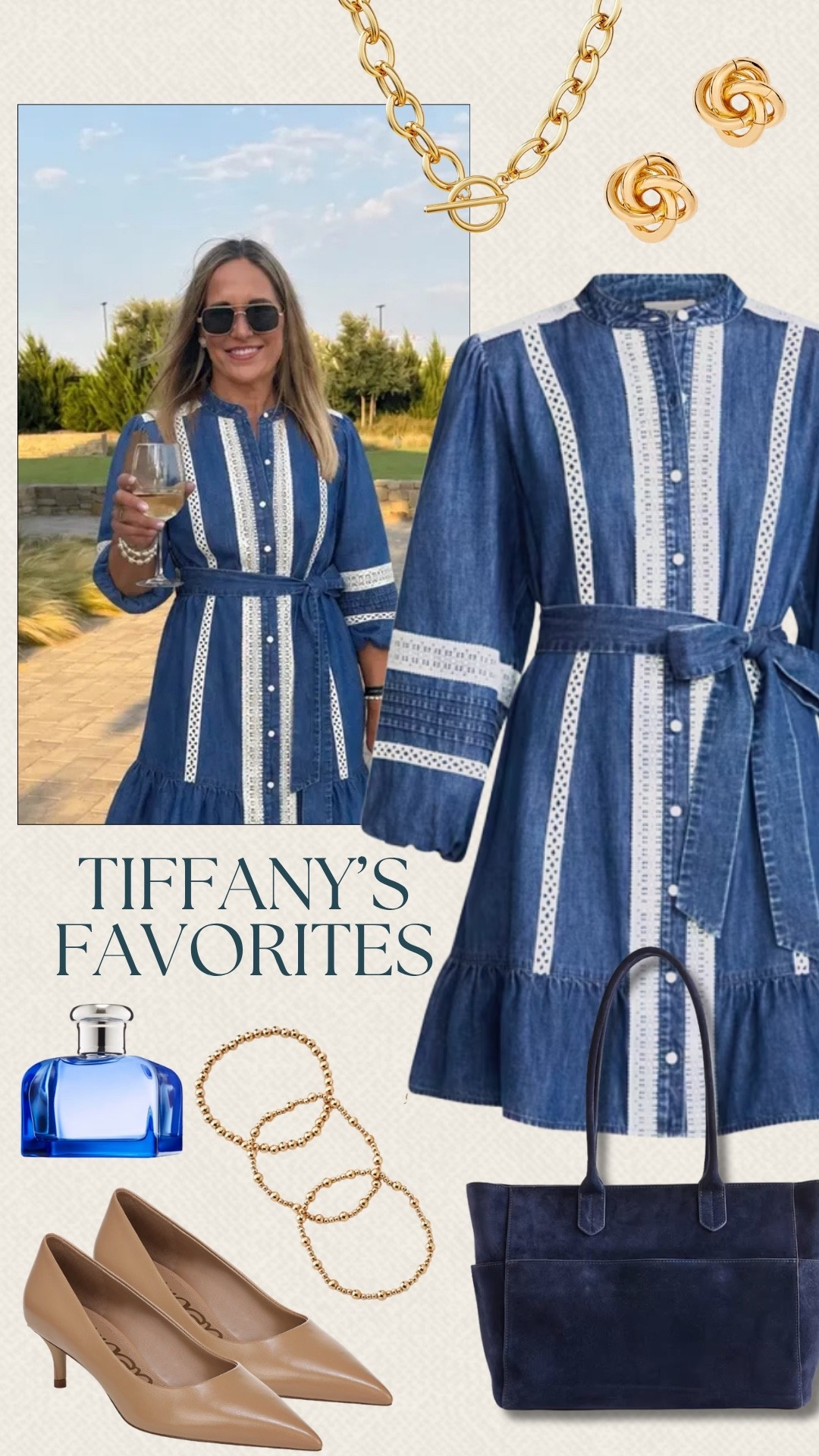 One of Tiffany’s favorites is this gorgeous Walmart dress, with the blue denim-inspired print and pretty white detailing. I love how the belted waist and ruffle hem give it such a feminine feel. This would be so cute for a fall brunch, lunch date, or weekend outing.

#LTKSeasonal #LTKOver40 #LTKMidsize