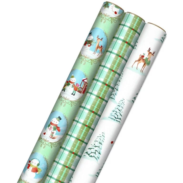 Hallmark Christmas Wrapping Paper with Cut Lines on Reverse (3 Rolls: 120 sq. ft. ttl) Storybook ... | Walmart (US)