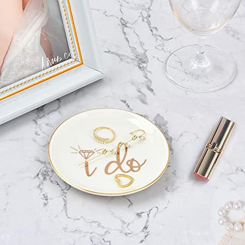 Engagement Gift for Women Engagement Ring Dish Ceramic Ring Holder Bride Trinket Dish, Wedding Gifts | Amazon (US)