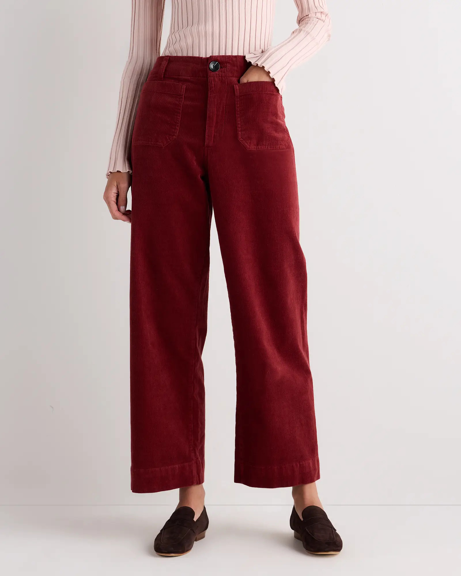 Organic Stretch Corduroy Cropped Wide Leg Pants | Quince