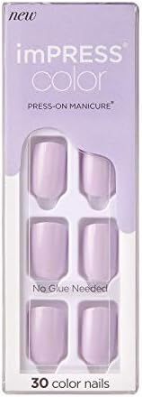 KISS imPRESS Color Press-on Manicure - Picture Purplect, Short | Amazon (US)