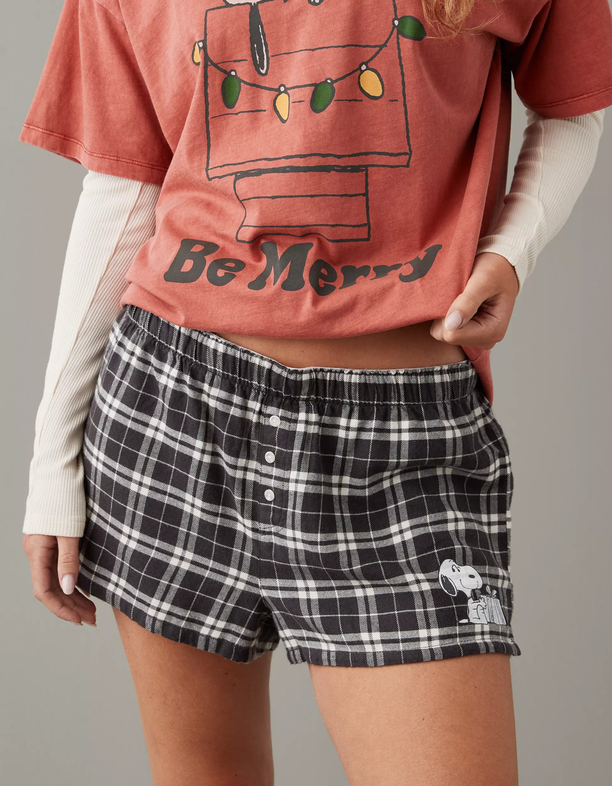 AE Women's Snoopy PJ Short | American Eagle Outfitters (US & CA)