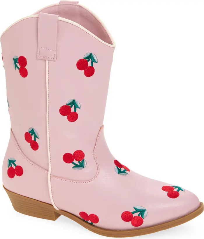 Kids' Cher Cherry Embroidered Western Boot | Nordstrom